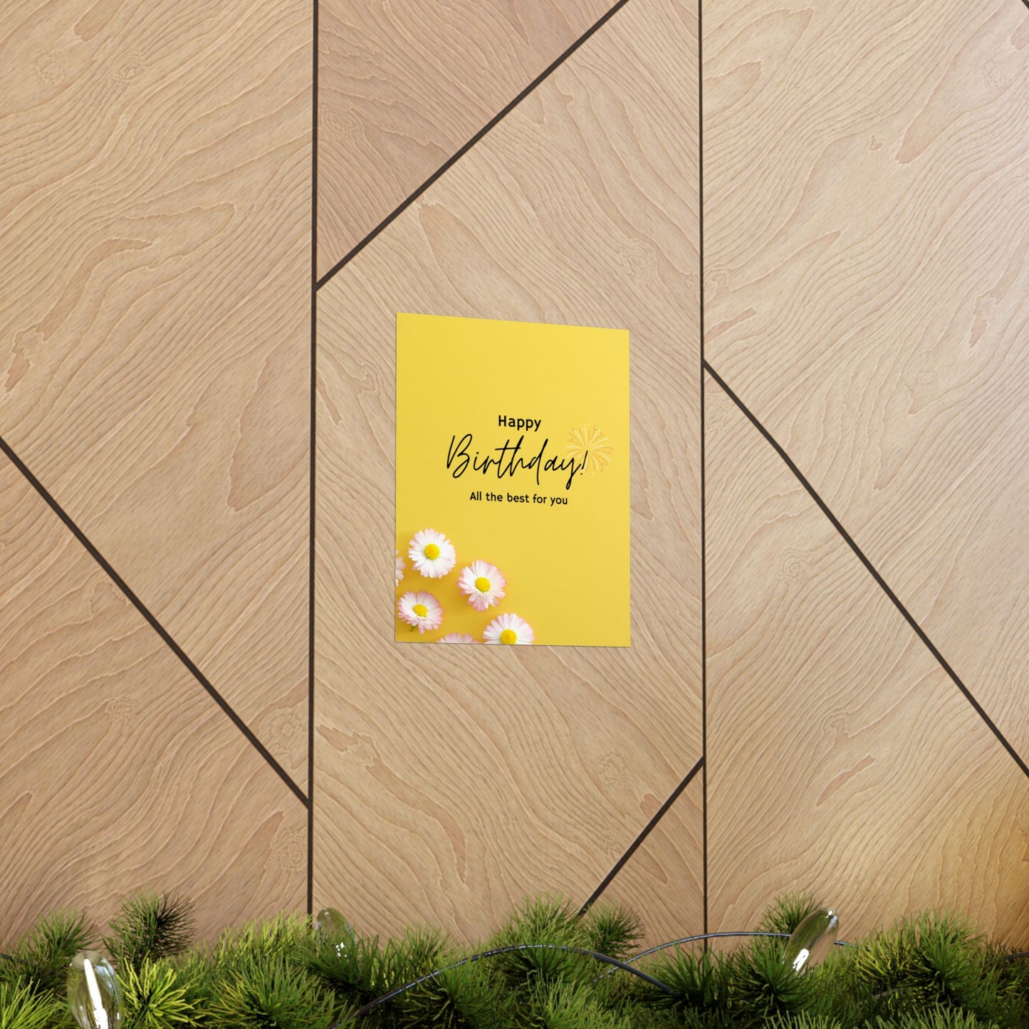 Happy Birthday Matte Poster - Bright Floral Design