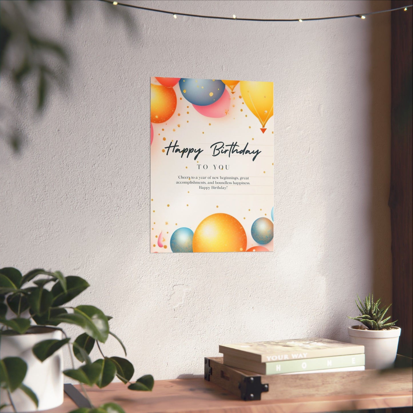 Birthday Celebration Poster - Cheers to a Year of New Beginnings