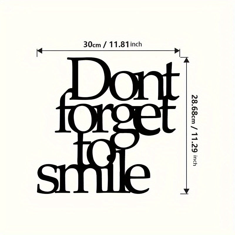 Don't Forget to Smile Metal Wall Art - Outdoor Decorative Sign for Garden or Lawn