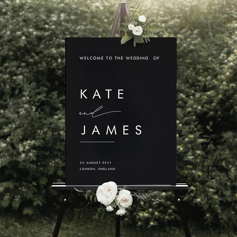 Welcome to the Wedding of Custom & Custom" Personalized Vinyl Welcome Sign Decal