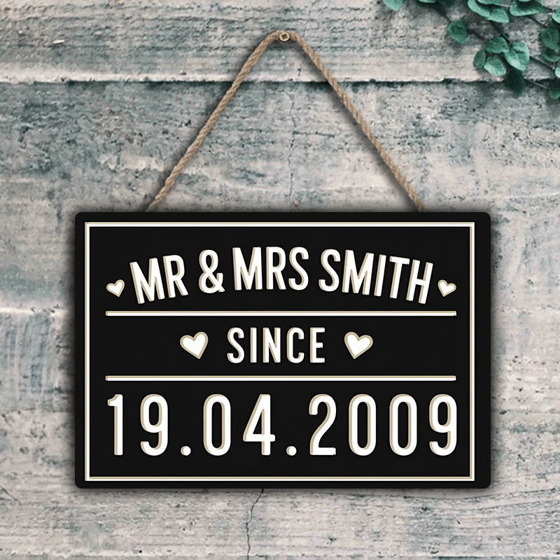 Personalised Aluminium Sign – Custom Mr & Mrs Anniversary Plaque