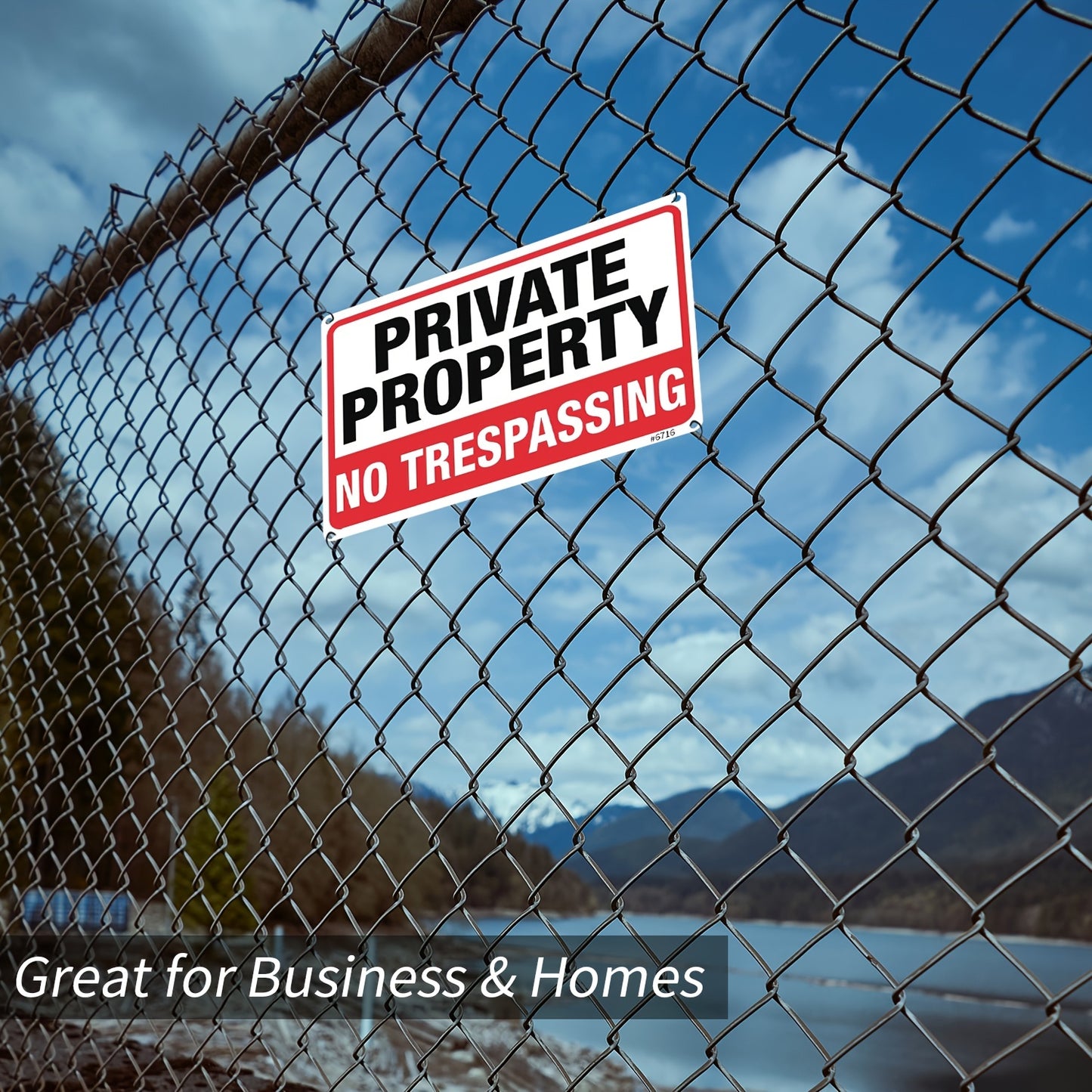 4pcs Private Property No Trespassing Signs
