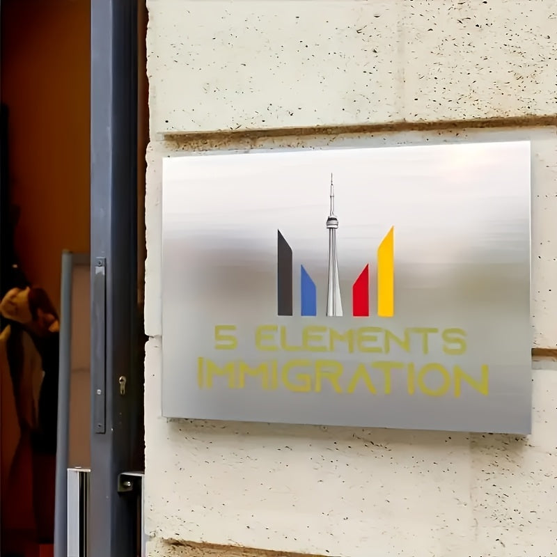Customizable Stainless Steel Decorative Sign - "Sky Brows Threading Salon" Design, Durable Metal Wall Plaque & Door Hanger, No Power Required, Perfect for Home, Office & Commercial Use