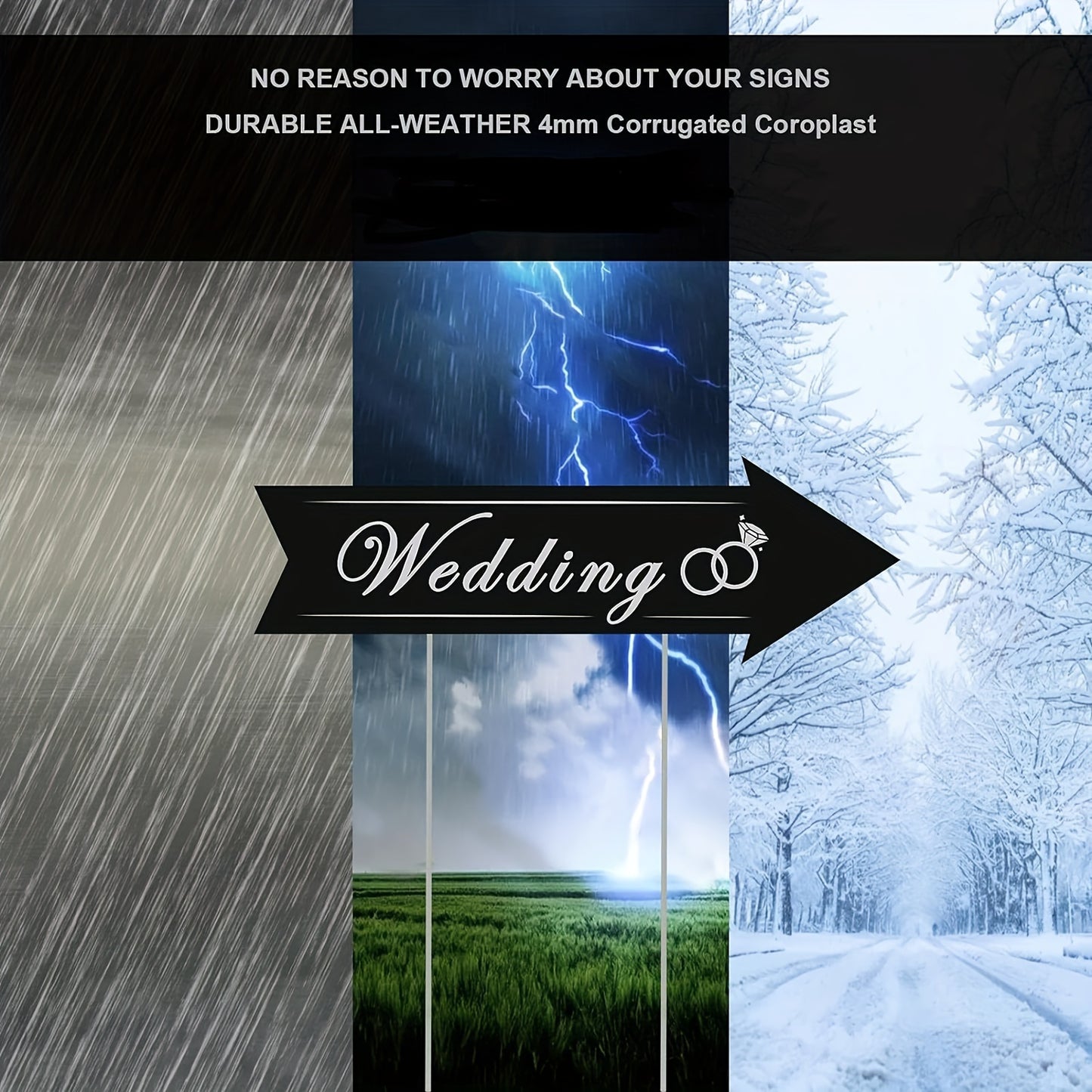 6pcs Wedding Directional Courtyard Signs with Stakes