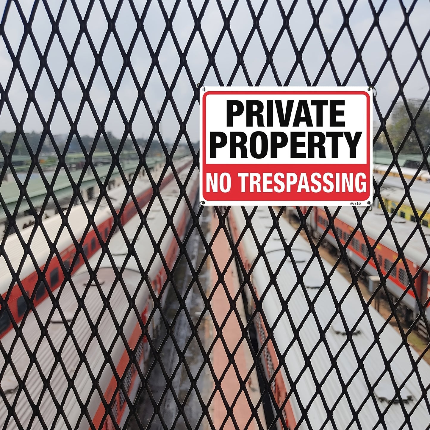 4pcs Private Property No Trespassing Signs