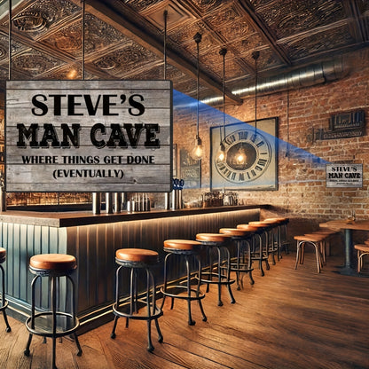 A Decorative Metal Sign for Personalizing Your Man Cave, Garden Bar, Garage, Shed, Or Pub Door.