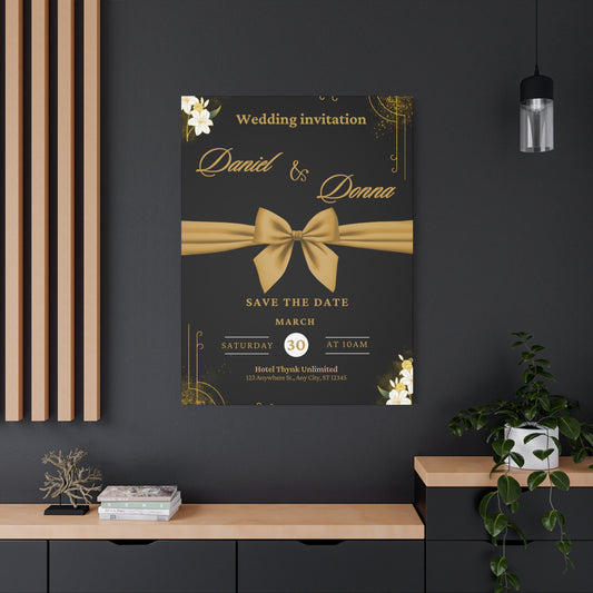 Elegant Save the Date Canvas Print for Weddings