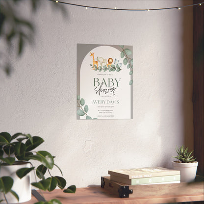 Whimsical Baby Shower Matte Vertical Poster - Personalized Decor