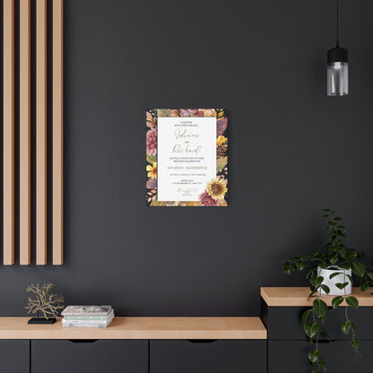 Floral Wedding Invitation Canvas Print