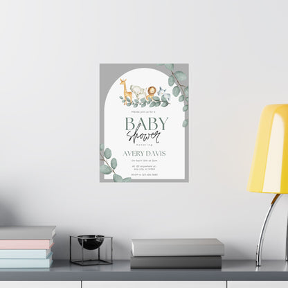 Whimsical Baby Shower Matte Vertical Poster - Personalized Decor