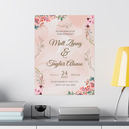 Elegant Wedding Invitation Posters - Personalized Floral Design