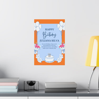 Personalized Birthday Celebration Wall Art - Matte Vertical Posters