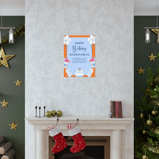 Personalized Birthday Celebration Wall Art - Matte Vertical Posters