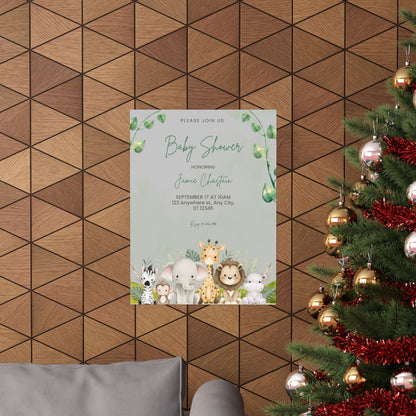 Whimsical Baby Shower Posters with Cute Animal Designs