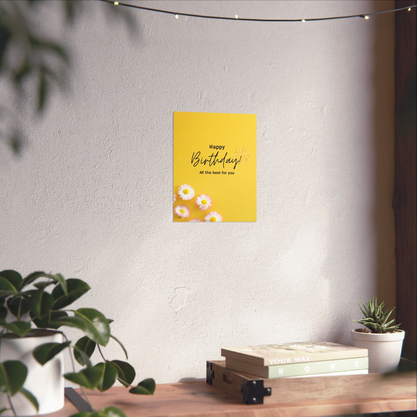 Happy Birthday Matte Poster - Bright Floral Design