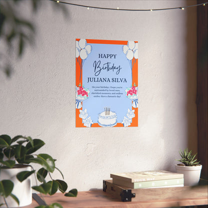 Personalized Birthday Celebration Wall Art - Matte Vertical Posters