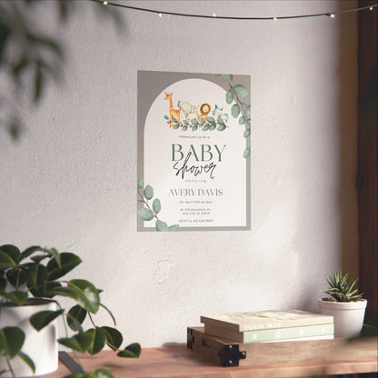 Whimsical Baby Shower Matte Vertical Poster - Personalized Decor