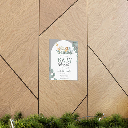 Whimsical Baby Shower Matte Vertical Poster - Personalized Decor