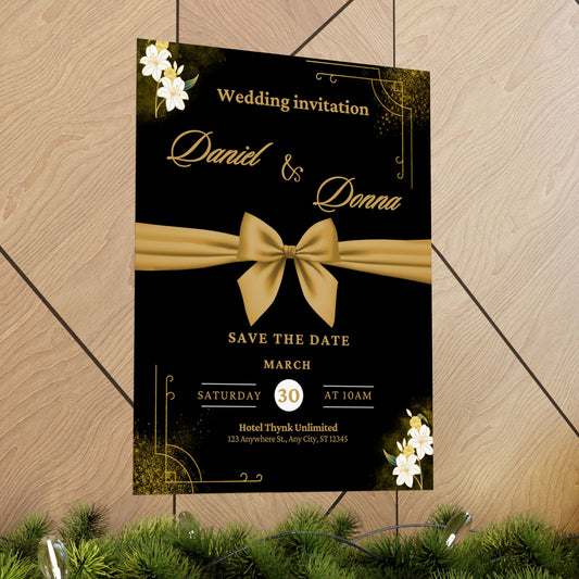 Elegant Wedding Invitation Poster - Save the Date