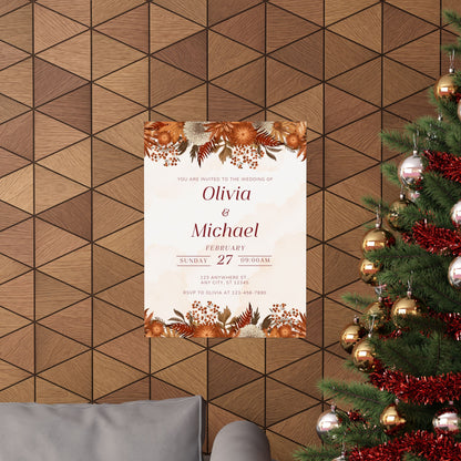 Elegant Floral Wedding Poster | Invite Decor for Olivia & Michael