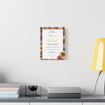 Floral Wedding Invitation Canvas Print
