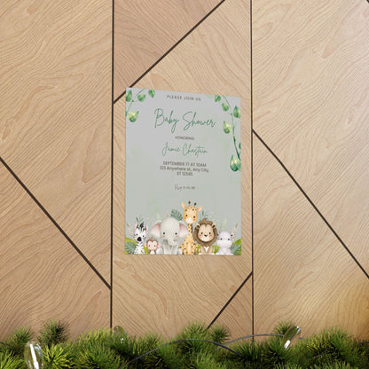 Whimsical Baby Shower Posters with Cute Animal Designs