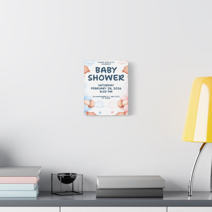Baby Shower Canvas Print - Cute Bear Design for Celebrations