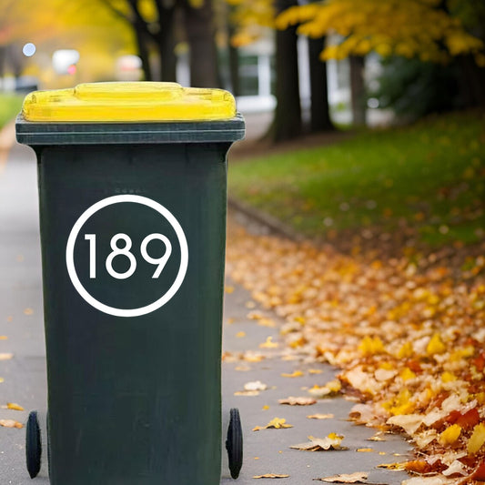 Custom Reflective Wheelie Bin Numbers - Personalized Sticky Labels with House & Street Name, Durable PET Material