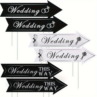 6pcs Wedding Directional Courtyard Signs with Stakes