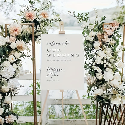 "Warm Welcomes: Classic Acrylic Sign for Weddings &amp; Parties"