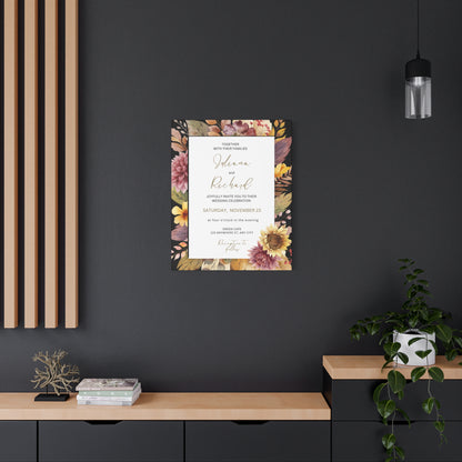 Floral Wedding Invitation Canvas Print
