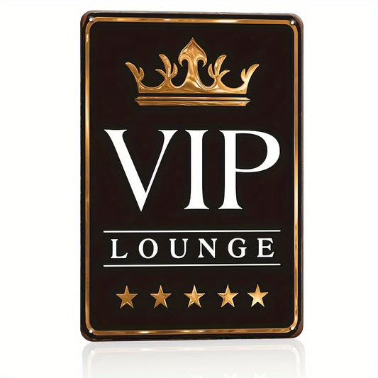 Large Art Deco VIP Lounge Metal Tin Sign – Elegant Wall Hanging Décor