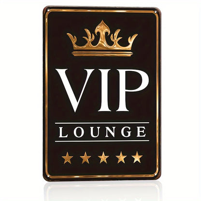 Large Art Deco VIP Lounge Metal Tin Sign – Elegant Wall Hanging Décor