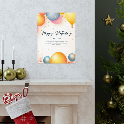 Birthday Celebration Poster - Cheers to a Year of New Beginnings