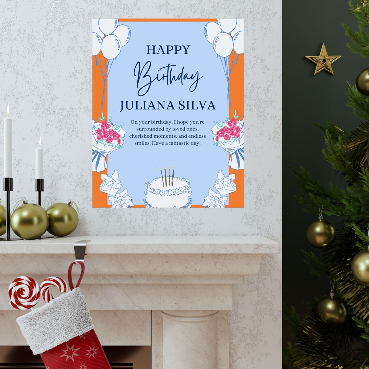 Personalized Birthday Celebration Wall Art - Matte Vertical Posters