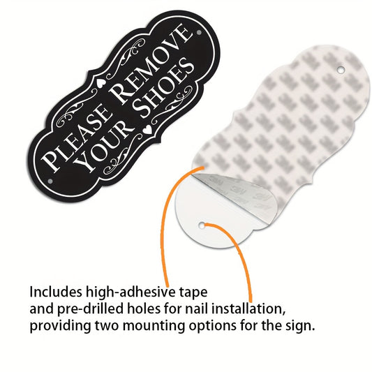 "Step In with Style: Acrylic 'Please Remove Your Shoes' Sign"