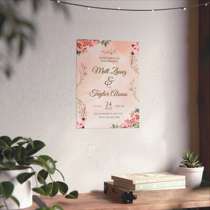 Elegant Wedding Invitation Posters - Personalized Floral Design
