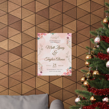 Elegant Wedding Invitation Posters - Personalized Floral Design
