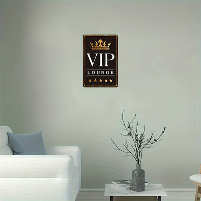 Large Art Deco VIP Lounge Metal Tin Sign – Elegant Wall Hanging Décor