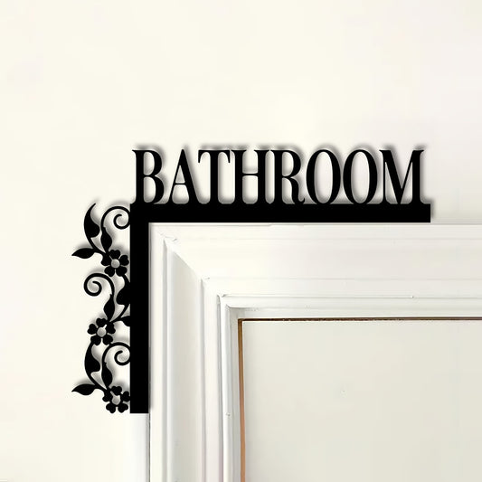 Elegant Metal Bathroom Door Frame Sign – Wall-Mounted Home Décor Accent