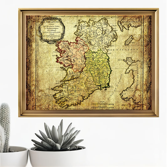 Ancient Ireland Map Canvas Print – A Timeless Tribute to Irish Heritage