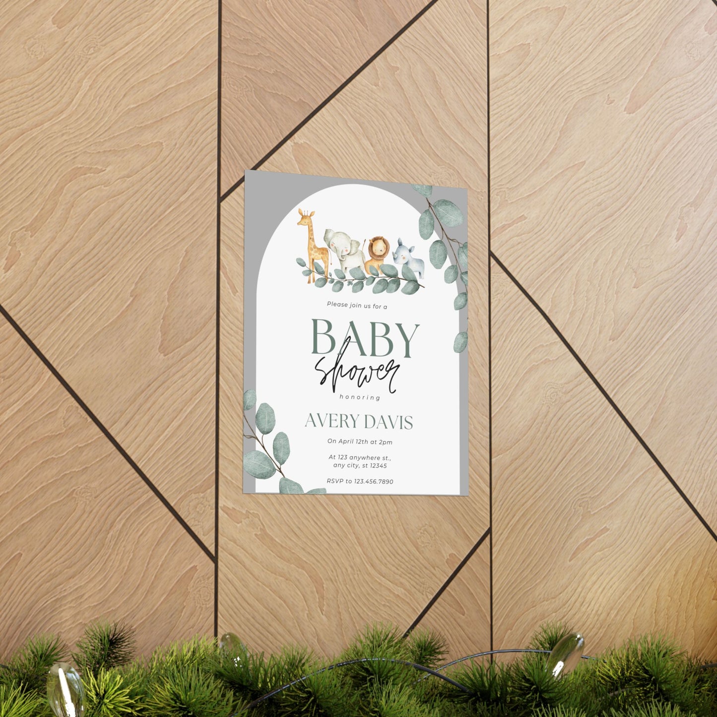 Whimsical Baby Shower Matte Vertical Poster - Personalized Decor
