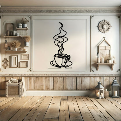 Metal Coffee Cup Wall Art