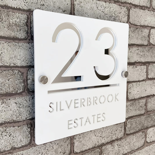 Custom Acrylic Door Sign - Personalised Address & Name Plaque with 3D Lettering for Home or Office