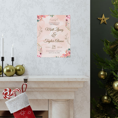 Elegant Wedding Invitation Posters - Personalized Floral Design