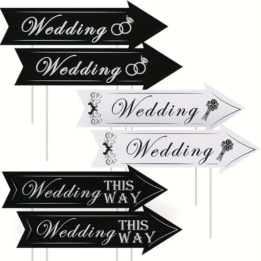 6pcs Wedding Directional Courtyard Signs with Stakes