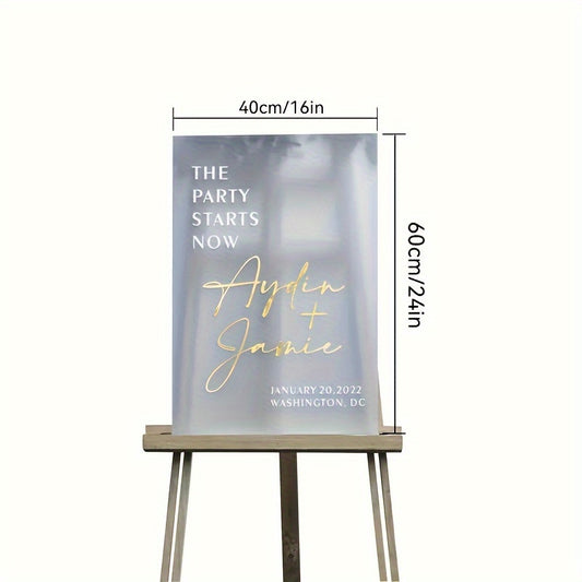 "Welcome in Style: Elegant Acrylic Wedding &amp; Event Sign"