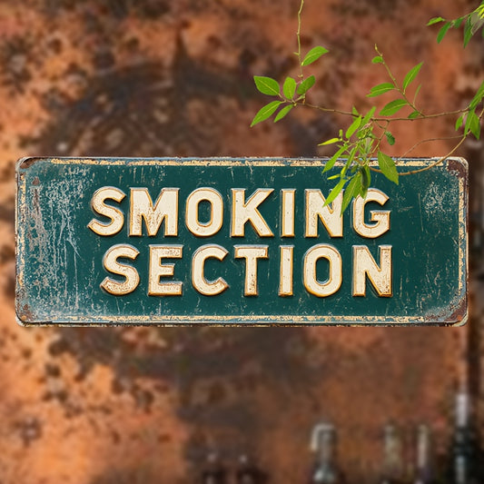 Smoking Area Sign – Stainless Steel Porch Sign, Durable &amp; Sturdy, 40.01cm x 15.01cm