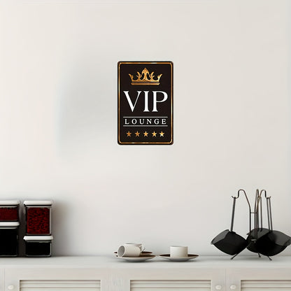Large Art Deco VIP Lounge Metal Tin Sign – Elegant Wall Hanging Décor