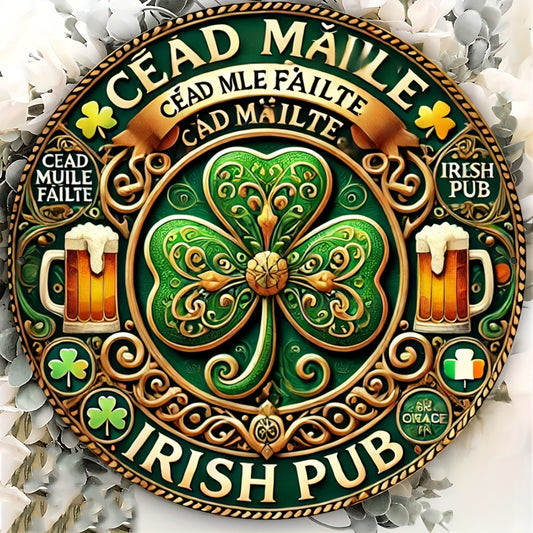St. Patrick's Day Classic Round Plaque – Add a Touch of Irish Charm!
